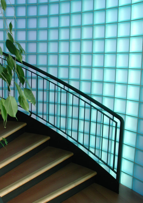 Üvegtégla lépcsőház